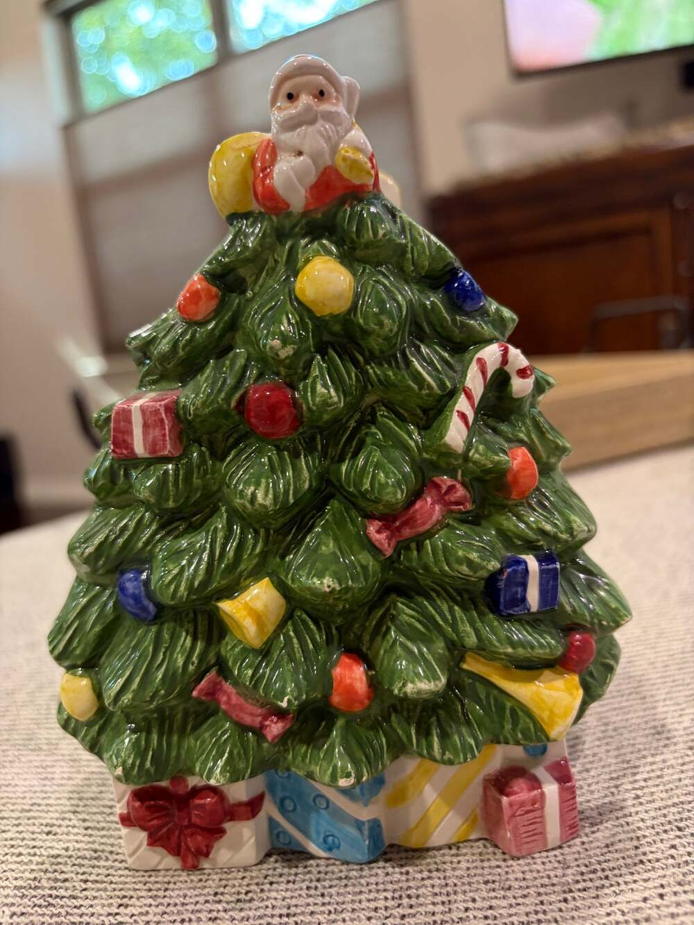 Vtg Royal China & Porcelain Co ceramic Christmas Tree Napkin Holder Spode
